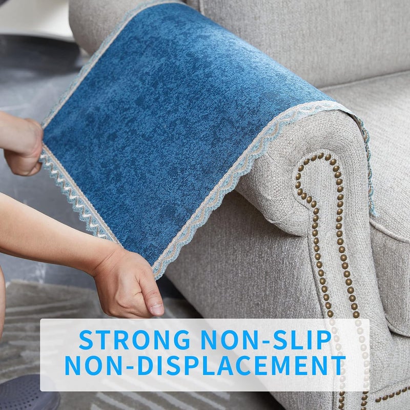 MINJIATEX Couch arm Covers,Non-Slip lace Sofa arm Cover Set of 2 Washable Sofa armrests Covers for Living Room Recliner Chair arm Cover Protectors for Leather Sofa armrest slipcover - Image 4